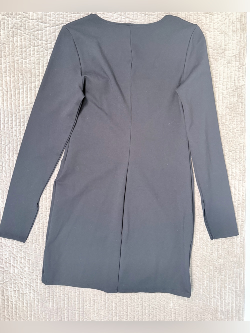 ABERCROMBIE & FITCH Long Sleeve Black Mini Dress Square Neck Stretch Large-Tall - Picture 9 of 9
